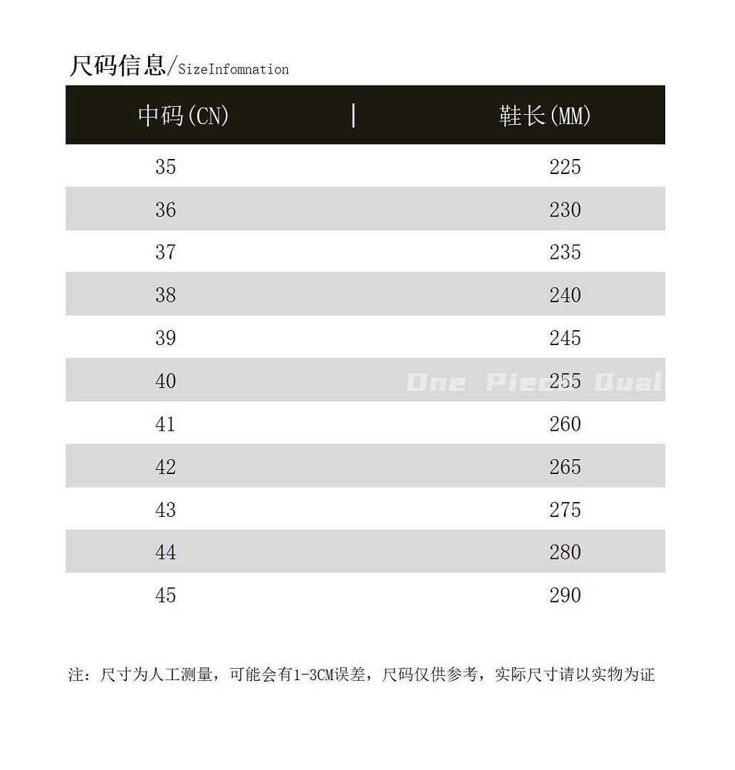 Size chart for Shoes STRAYE
